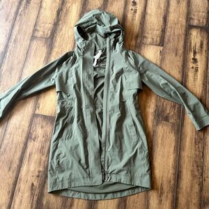 lululemon athletica Olive Green Hooded Trench Coat